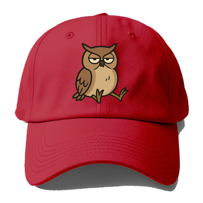 The Owl Judging Silently - Baseball Cap - Red