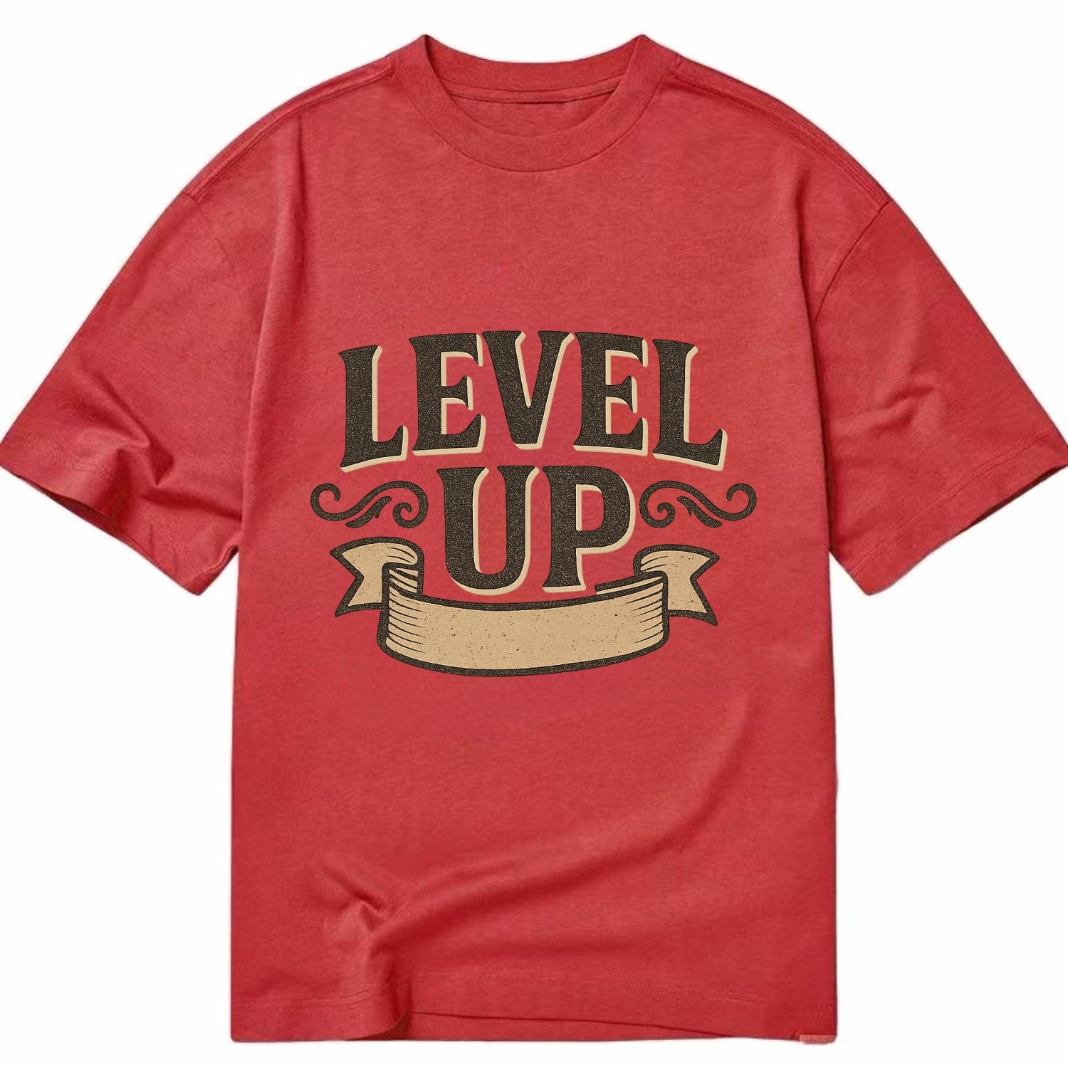 Bold typography design - "LEVEL UP" - improving, advancing, growing - Classic T-shirt - Red