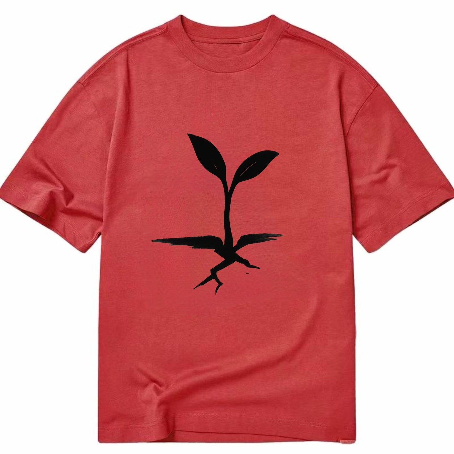 Seedling breaking through concrete - persistence ink brushstrokes - Classic T-shirt - Red