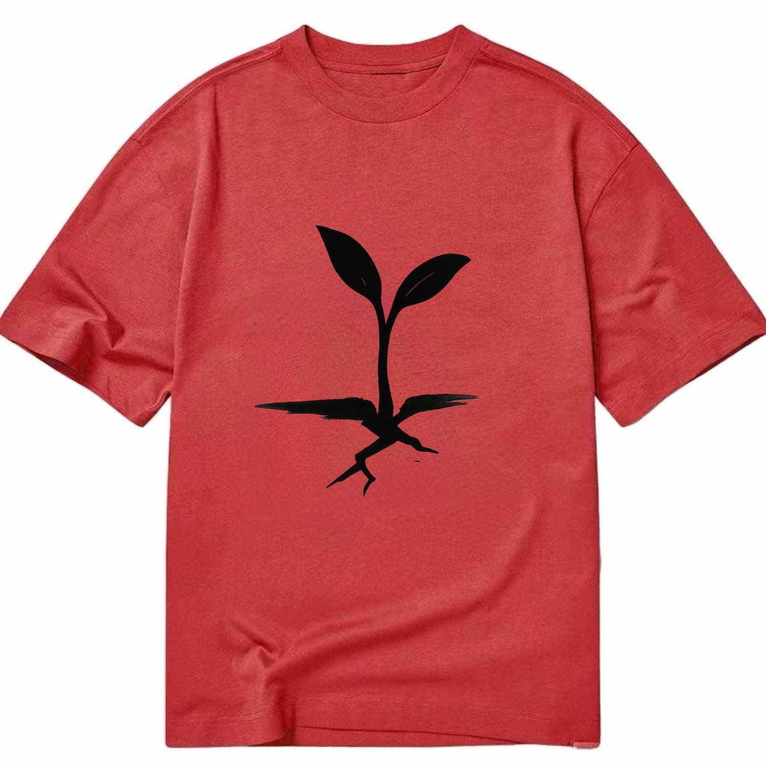 Seedling breaking through concrete - persistence ink brushstrokes - Classic T-shirt - Red