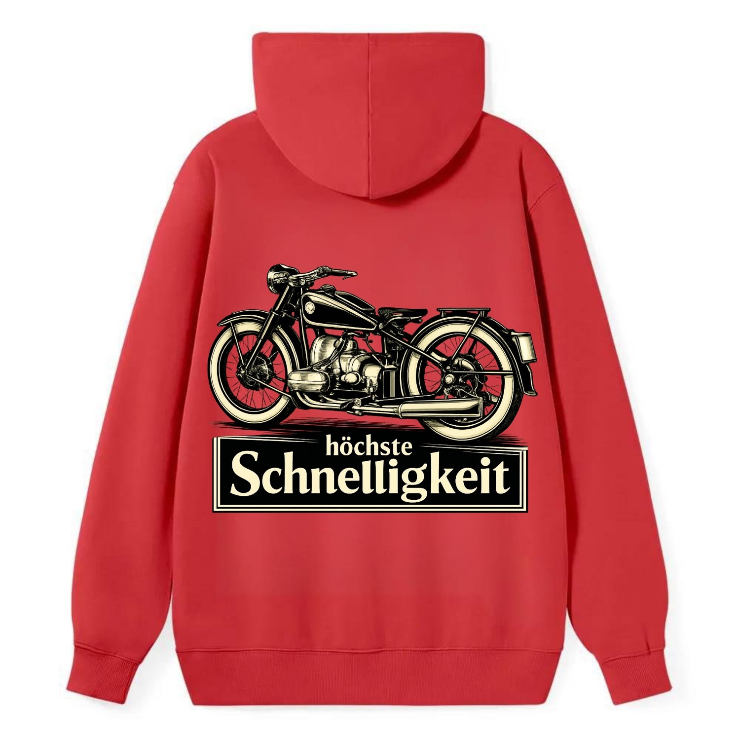 German Speed Motorcycle - Classic Pullover Hoodie - Red