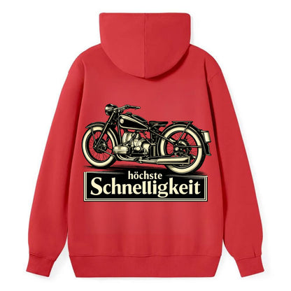German Speed Motorcycle - Classic Pullover Hoodie - Red
