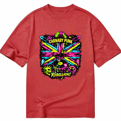 CARNABY PUNK | Swinging 60s meets 70s punk | Psychedelic Union Jack pattern | - Classic T-shirt - Red