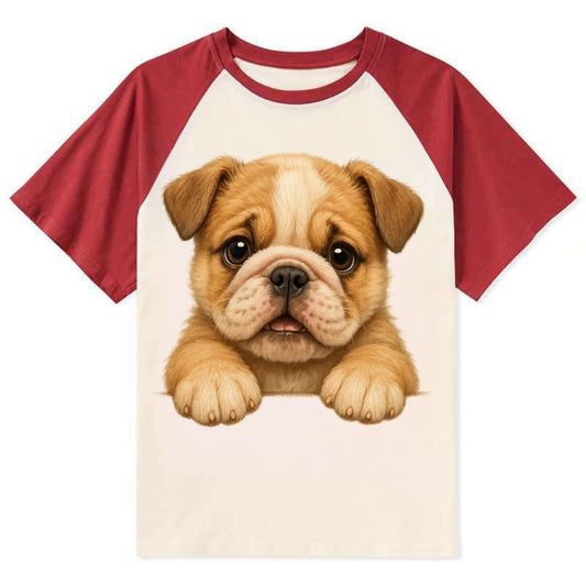 Bulldog  - Contrast Raglan T-shirt - Red
