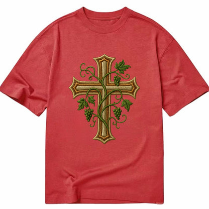 Vine Cross  - Classic T-shirt - Red