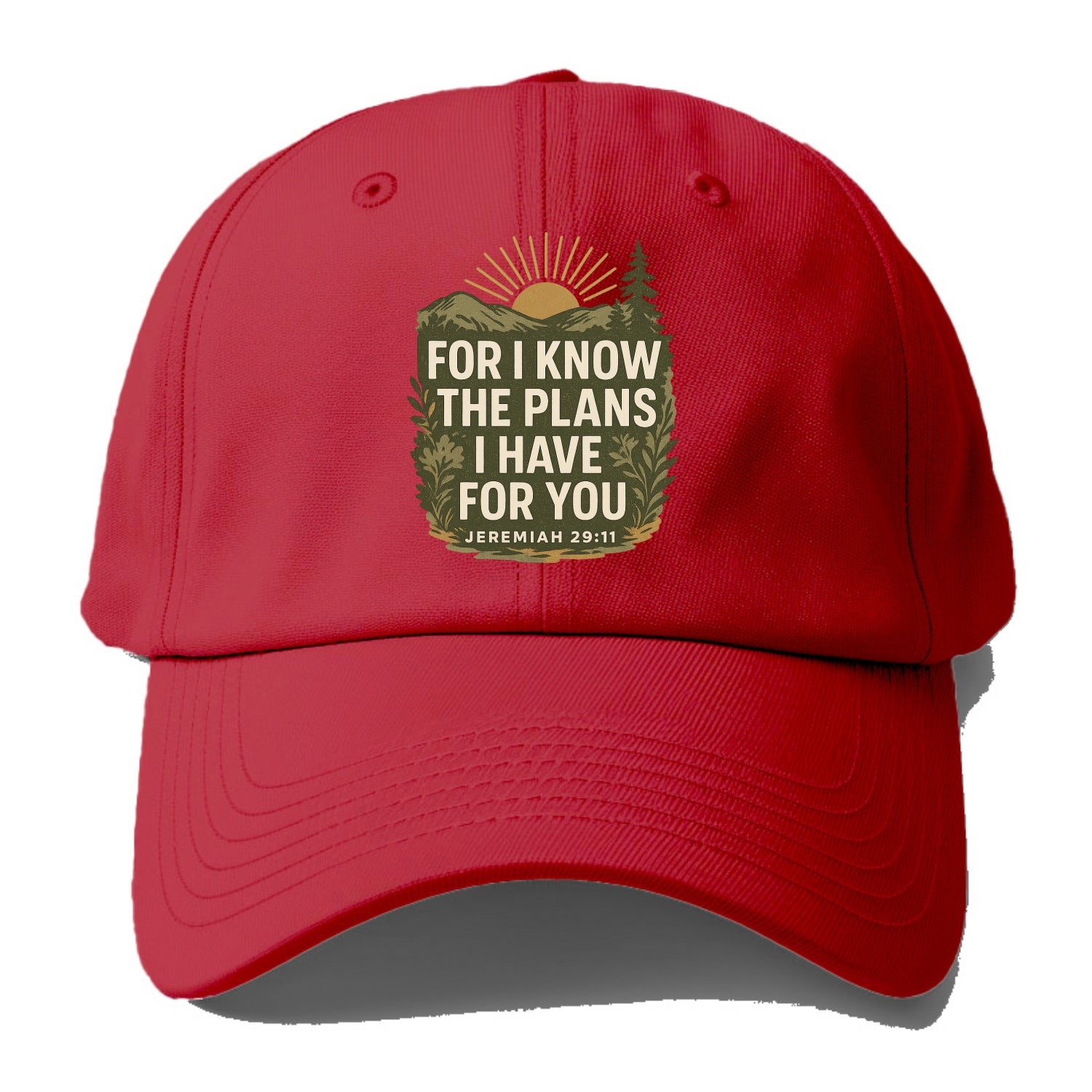Jeremiah 29:11 Sunrise - Baseball Cap - Red