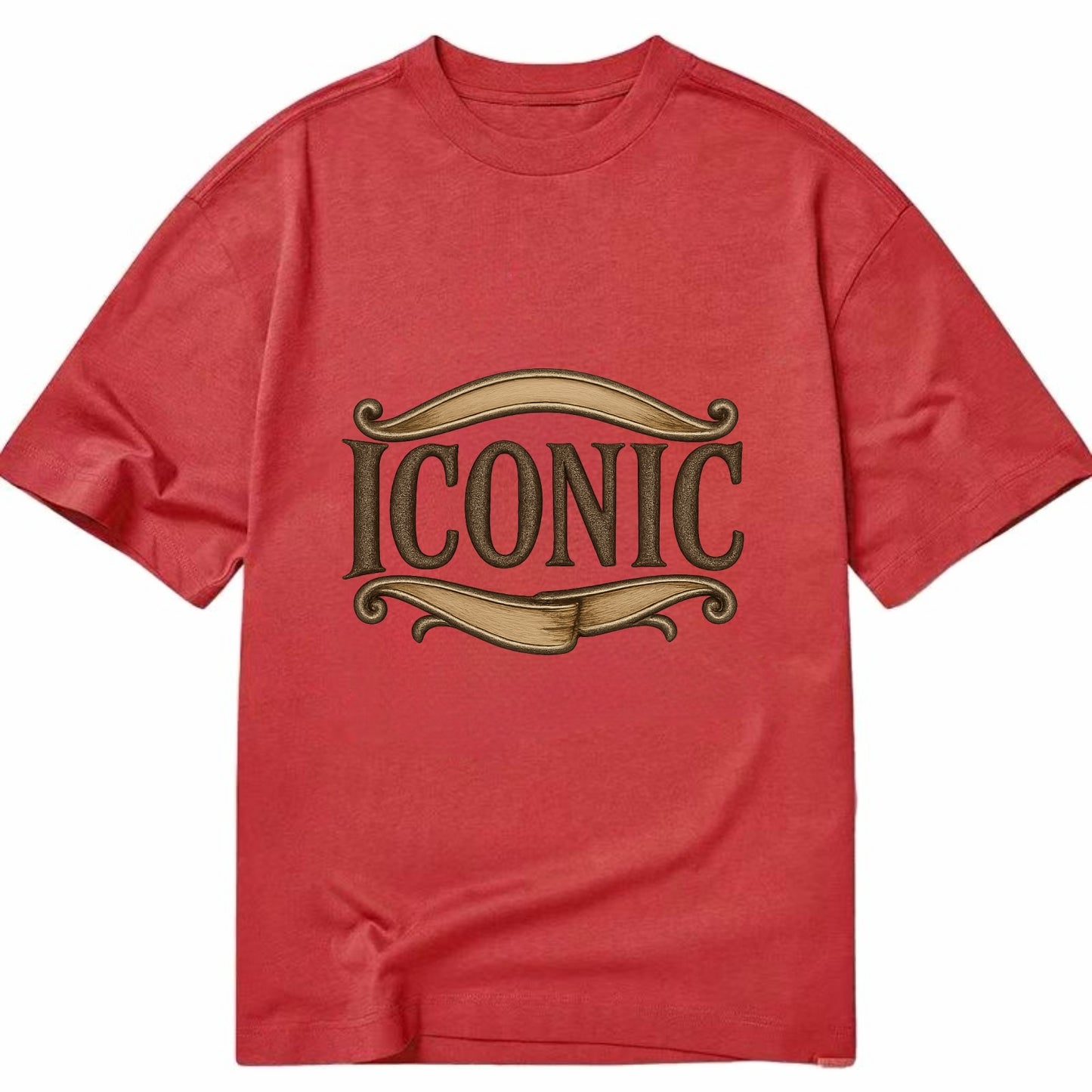 Bold typography design - "ICONIC" - instantly recognizable, trendsetter - Classic T-shirt - Red