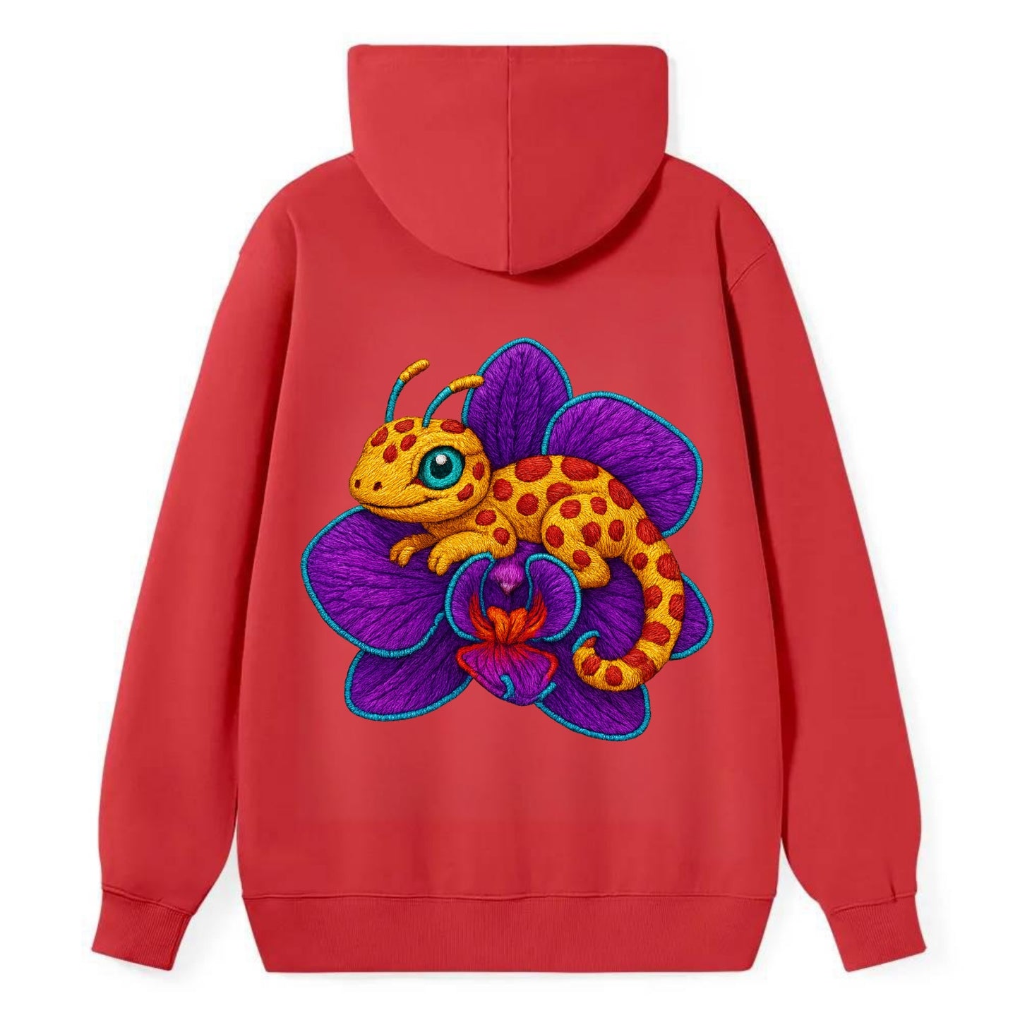 Leopard Orchid - Classic Pullover Hoodie - Red
