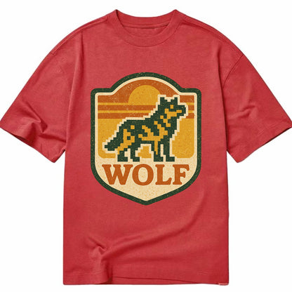 Digital Pixel Wolf  - Classic T-shirt - Red