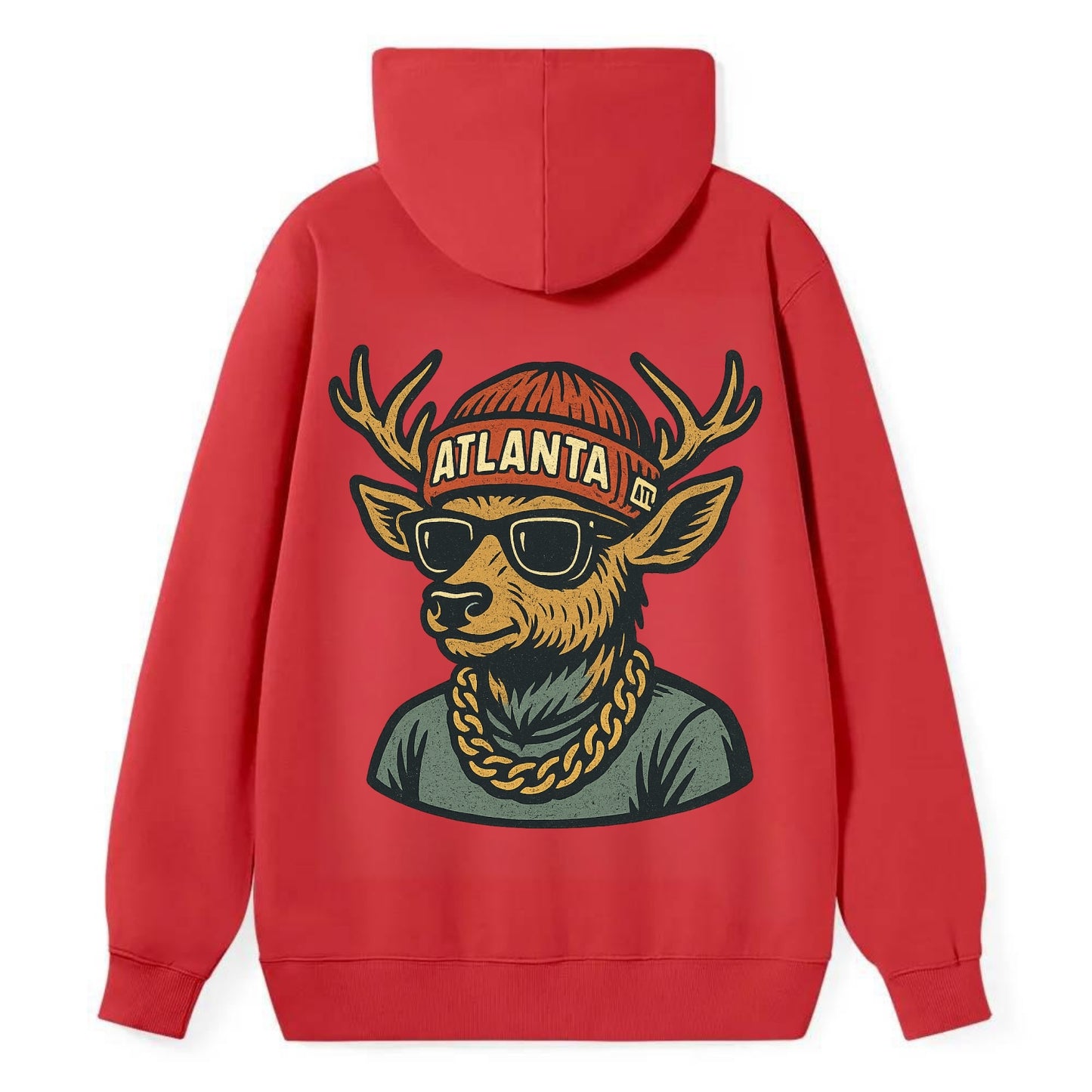 "deer" "atlanta" "atl" "red" "us South" - Classic Pullover Hoodie - Red