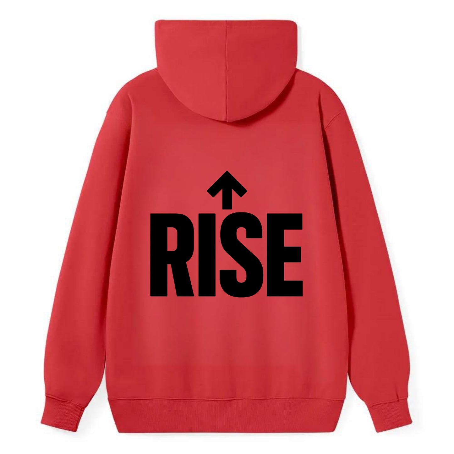 Bold typography design - "RISE" - getting up, ascending, elevating - Classic Pullover Hoodie - Red