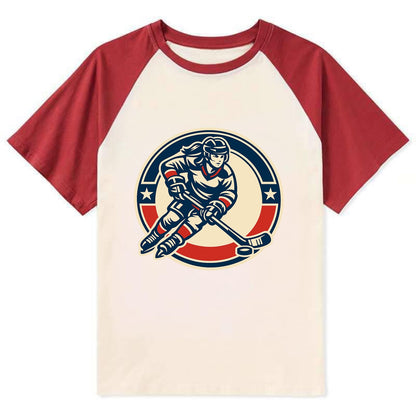 Fearless Ice Warrior - Contrast Raglan T-shirt - Red
