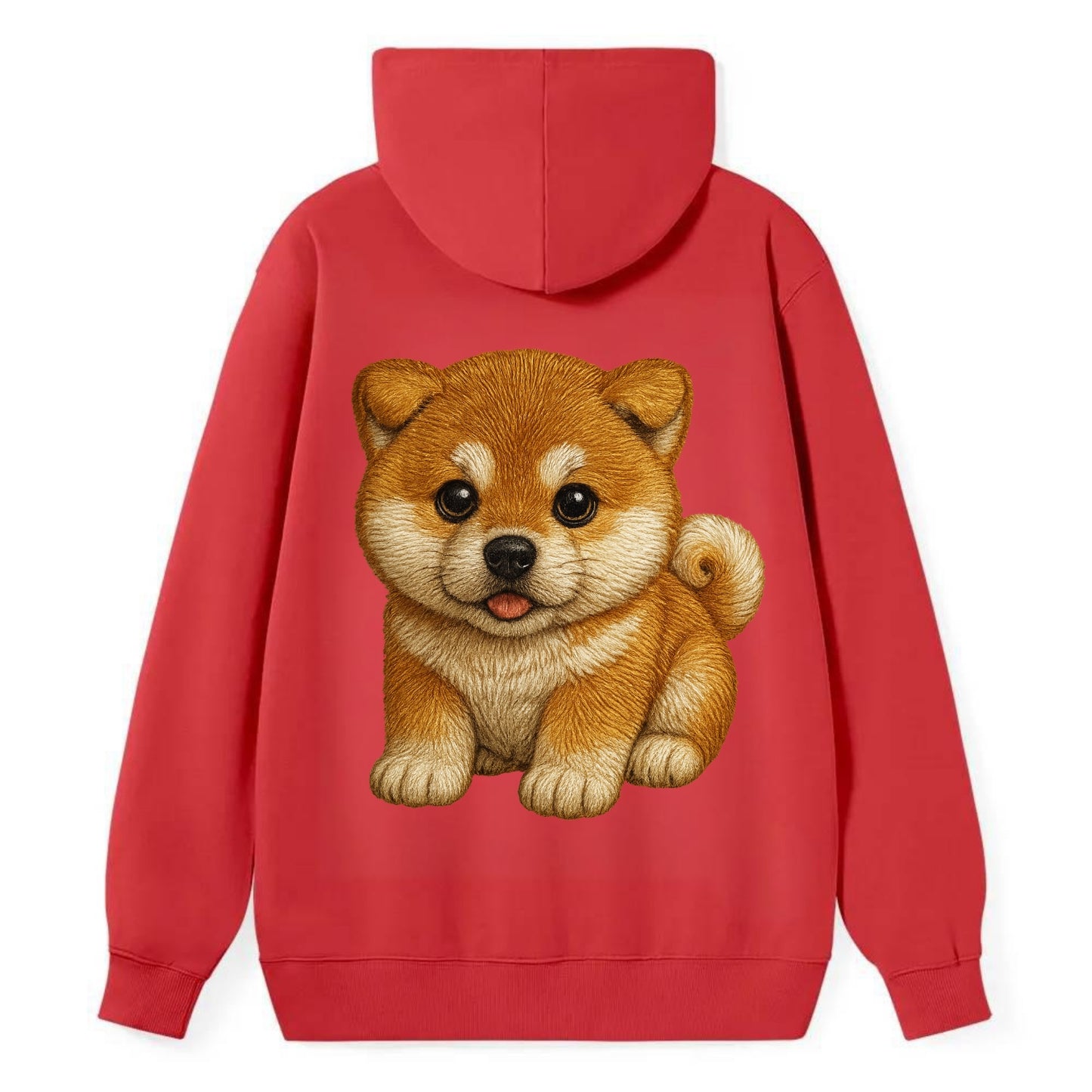 Baby Akita Puppy - fluffy bear-like, curled tail, dignified eyes, - Classic Pullover Hoodie - Red