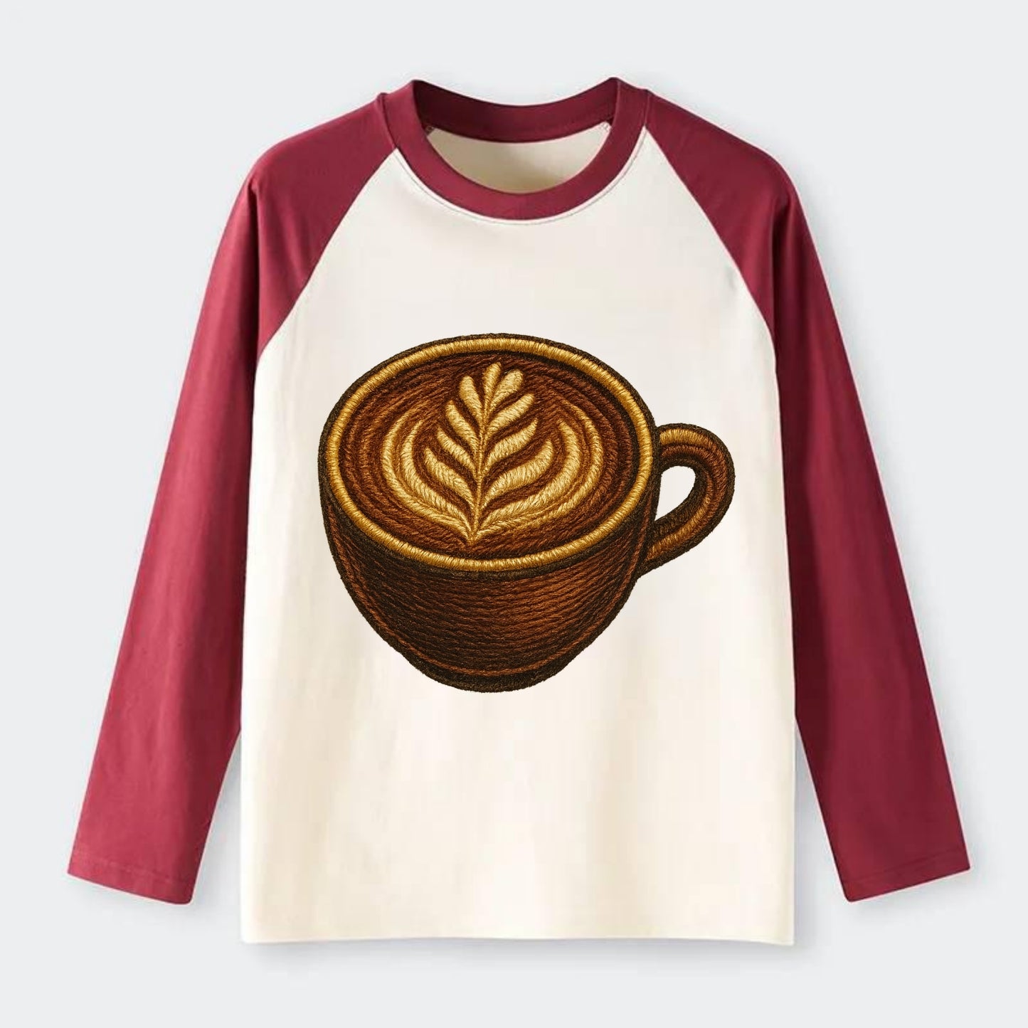 Latte Art  - Raglan Long Sleeve T-Shirt - Red