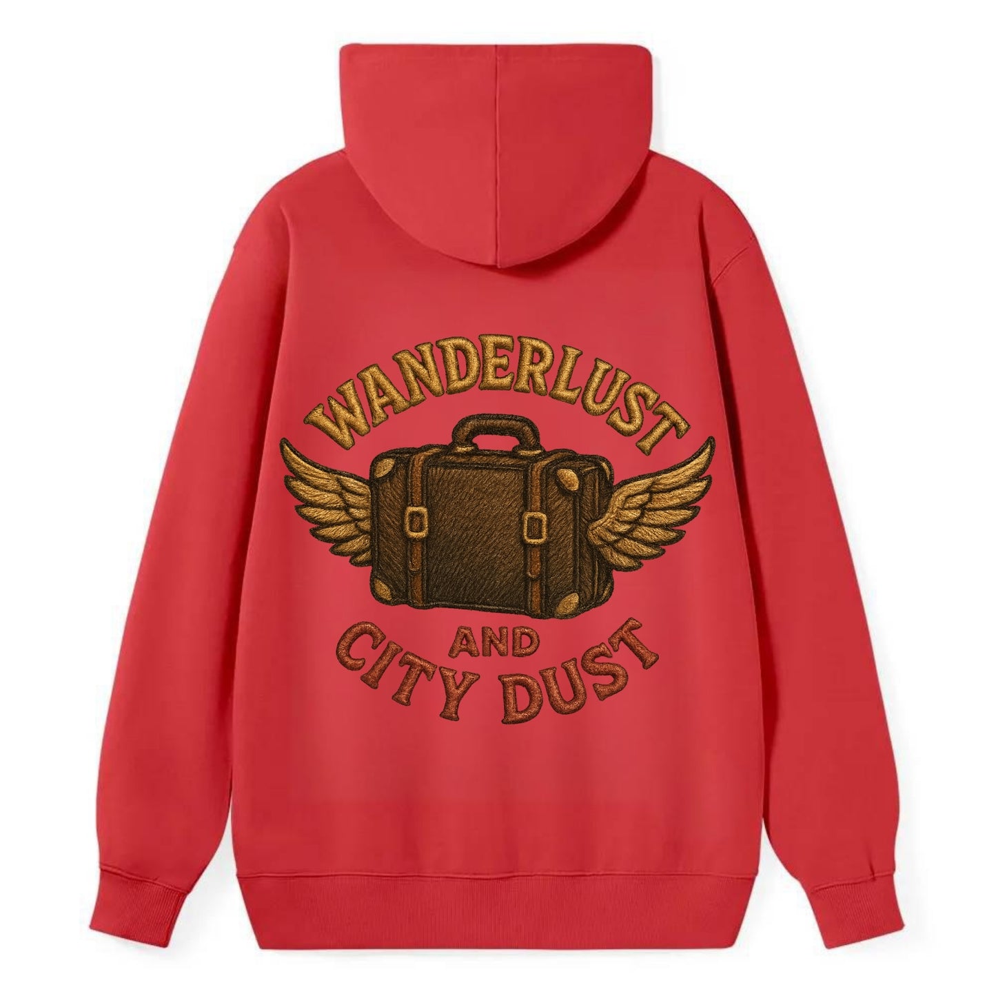Wanderlust And City Dust  - Classic Pullover Hoodie - Red