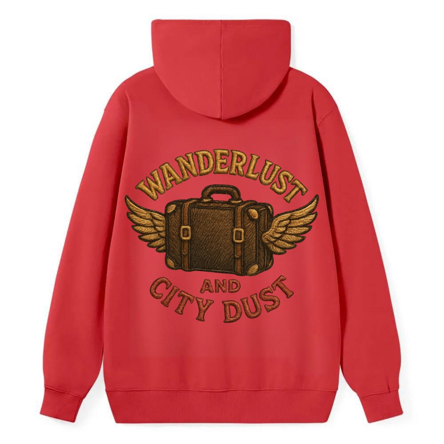 Wanderlust And City Dust  - Classic Pullover Hoodie - Red