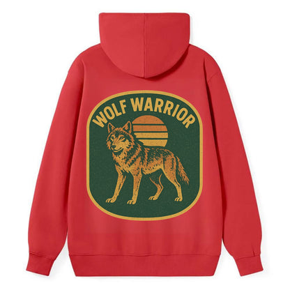 Wolf Warrior  - Classic Pullover Hoodie - Red