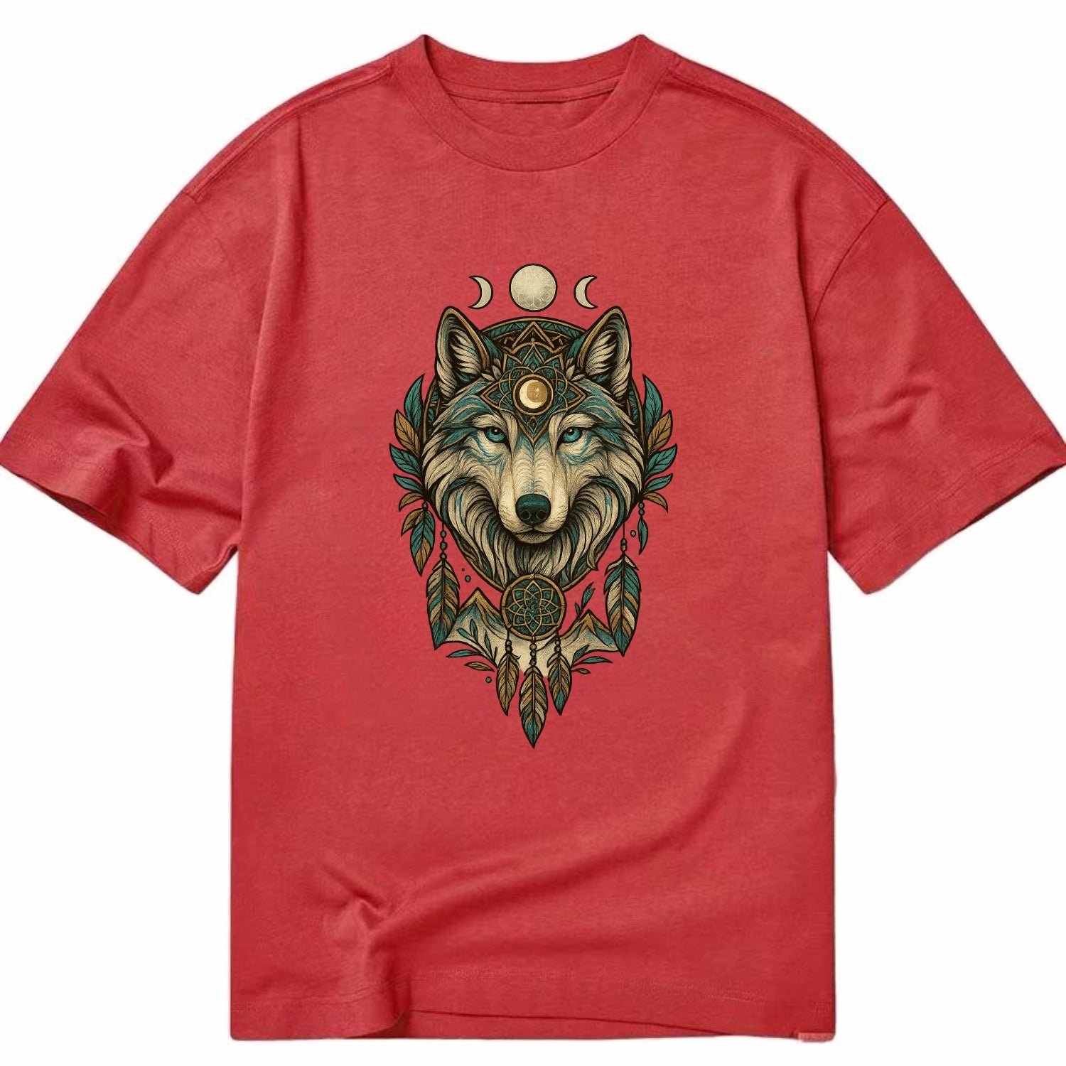 Pearl Wolf Shimmer  - Classic T-shirt - Red