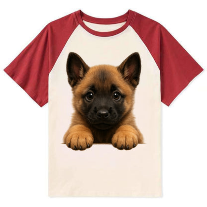 Belgian Malinois  - Contrast Raglan T-shirt - Red