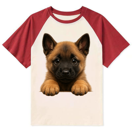 Belgian Malinois  - Contrast Raglan T-shirt - Red