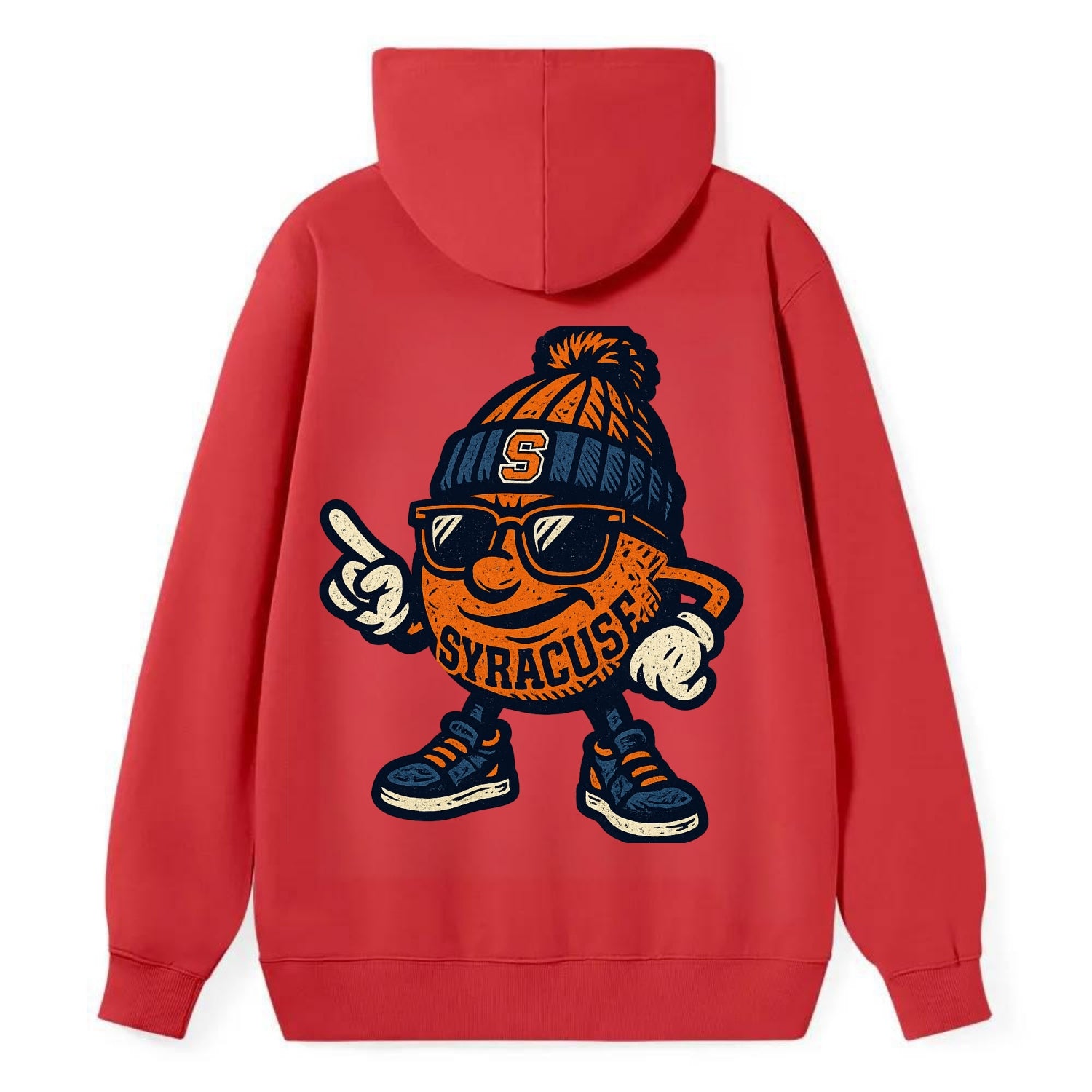 Syracuse Orange wearing Syracuse beanie with S patch - Classic Pullover Hoodie - Red