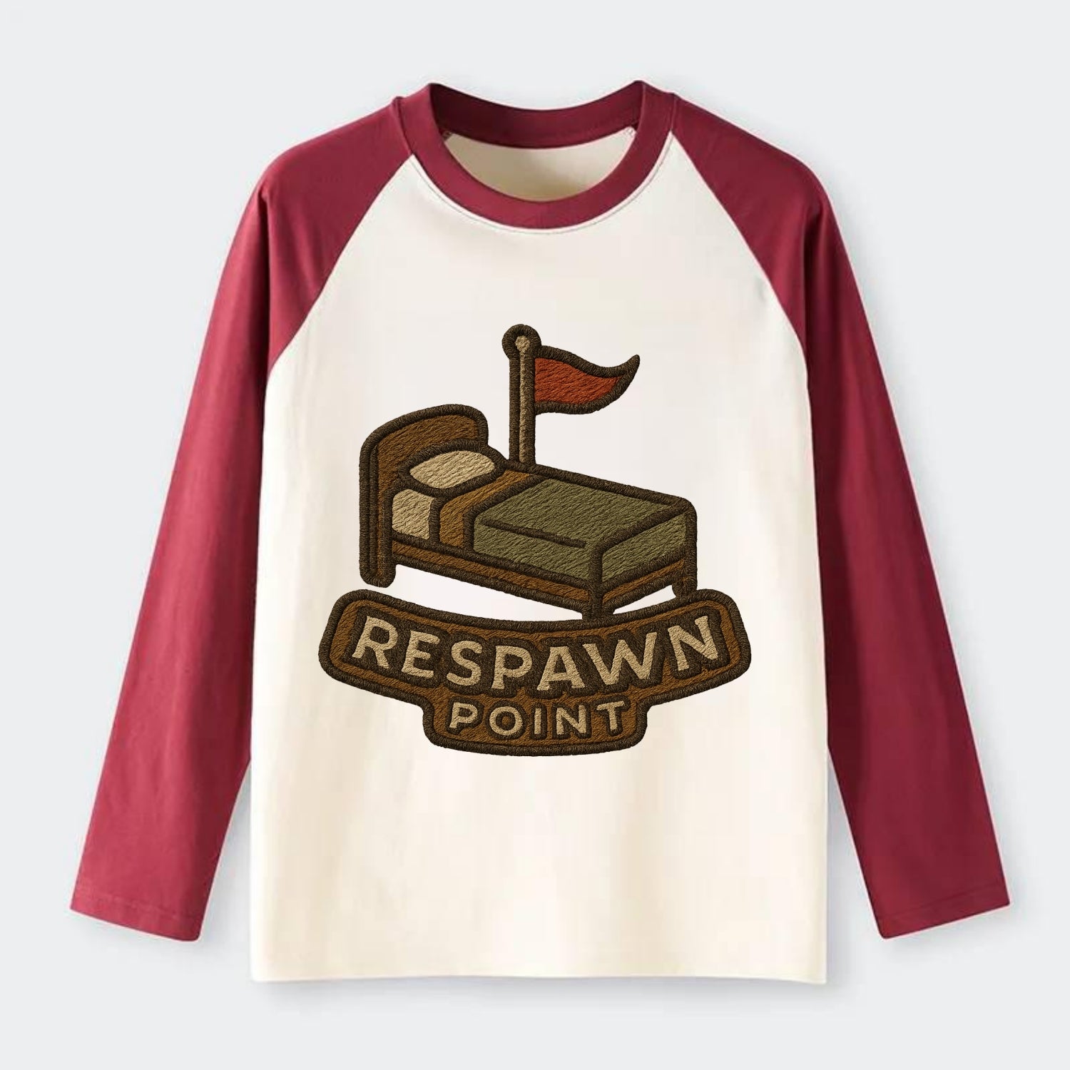 Respawn Point  - Raglan Long Sleeve T-Shirt - Red