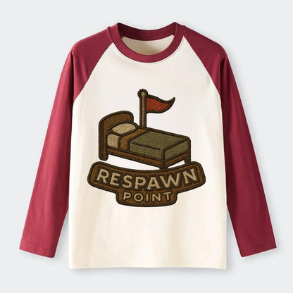 Respawn Point  - Raglan Long Sleeve T-Shirt - Red