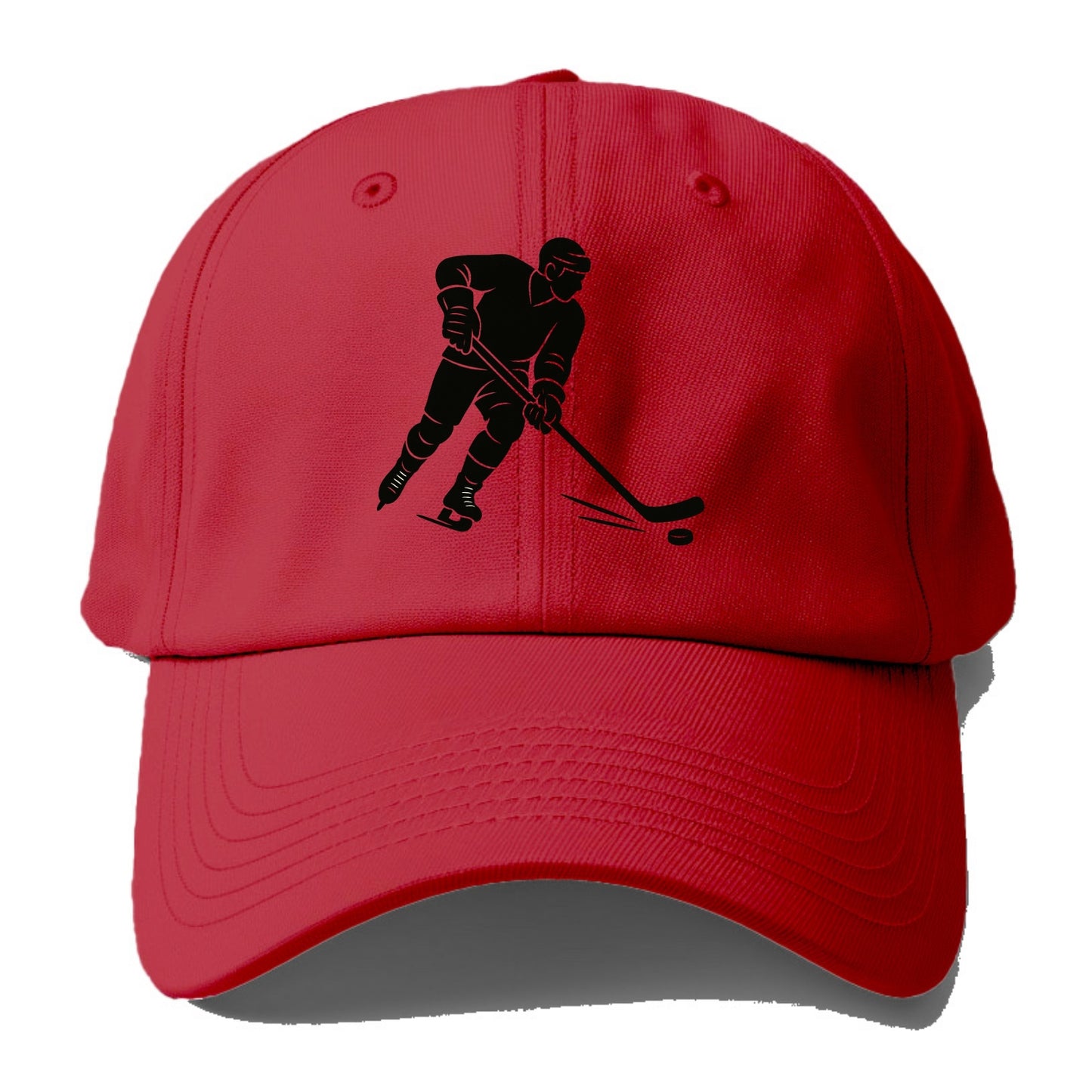 Ice hockey player shooting puck - Baseball Cap - Red