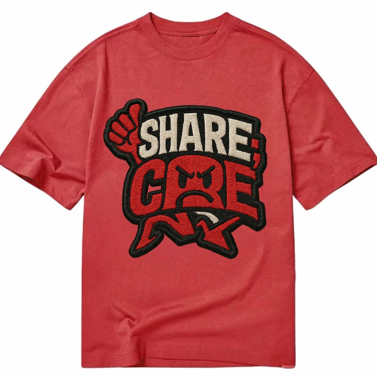 SHARE;CARE TOO MUCH Oversharer Green Hat - Classic T-shirt - Red