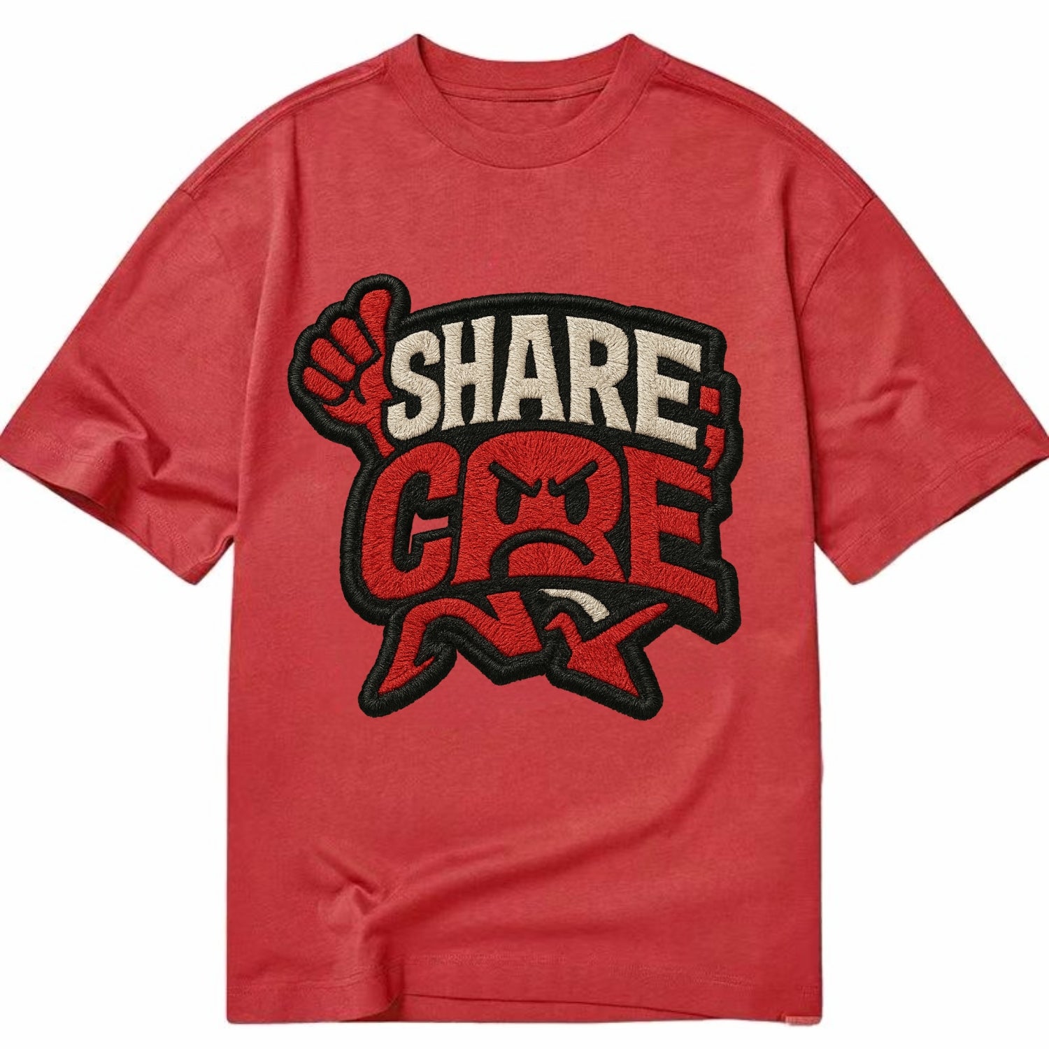 SHARE;CARE TOO MUCH Oversharer Green Hat - Classic T-shirt - Red