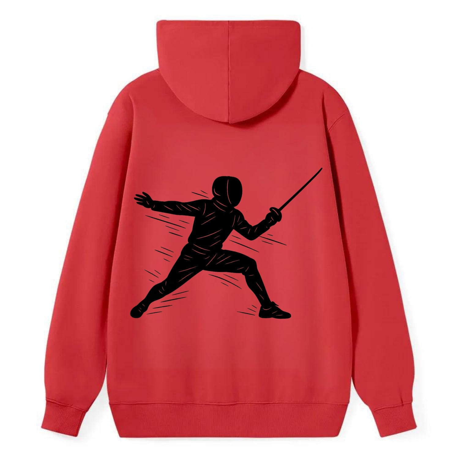 Fencer lunging attack position - Classic Pullover Hoodie - Red