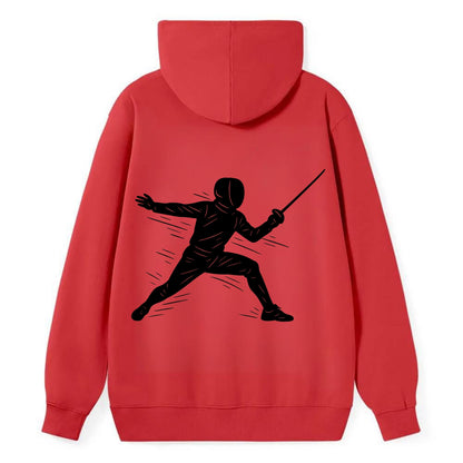 Fencer lunging attack position - Classic Pullover Hoodie - Red