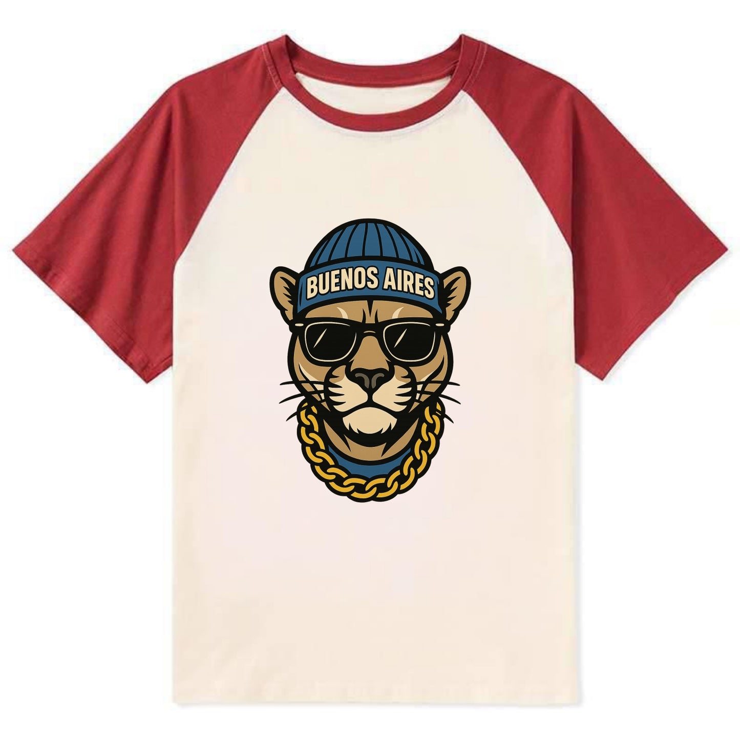 Buenos Aires Puma - Contrast Raglan T-shirt - Red