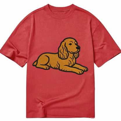Cocker Spaniel - Golden colored relaxed Classic T-shirt - Red