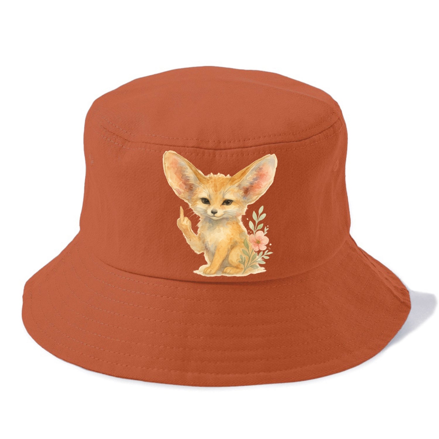 tiny fennec fox with oversized ears, one small paw raised in sass - Bucket Hat - Red