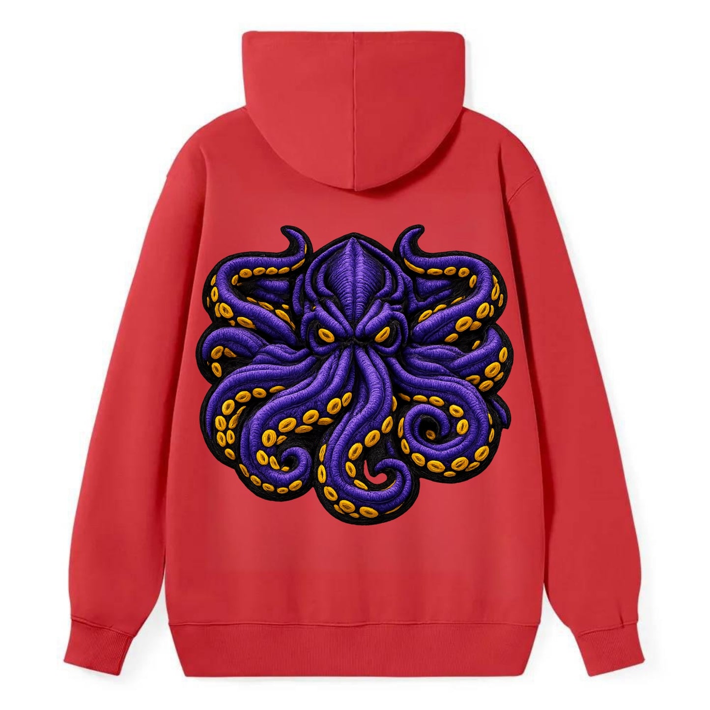KRAKEN TENTACLES - sea monster in purple and black , deep sea - Classic Pullover Hoodie - Red