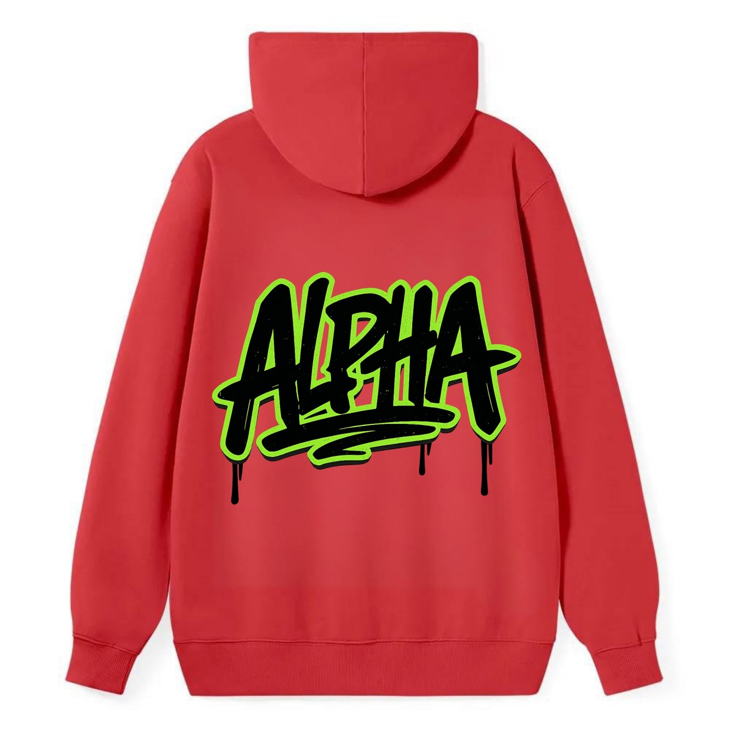 Bold typography design - "ALPHA" - leader of the pack - Classic Pullover Hoodie - Red