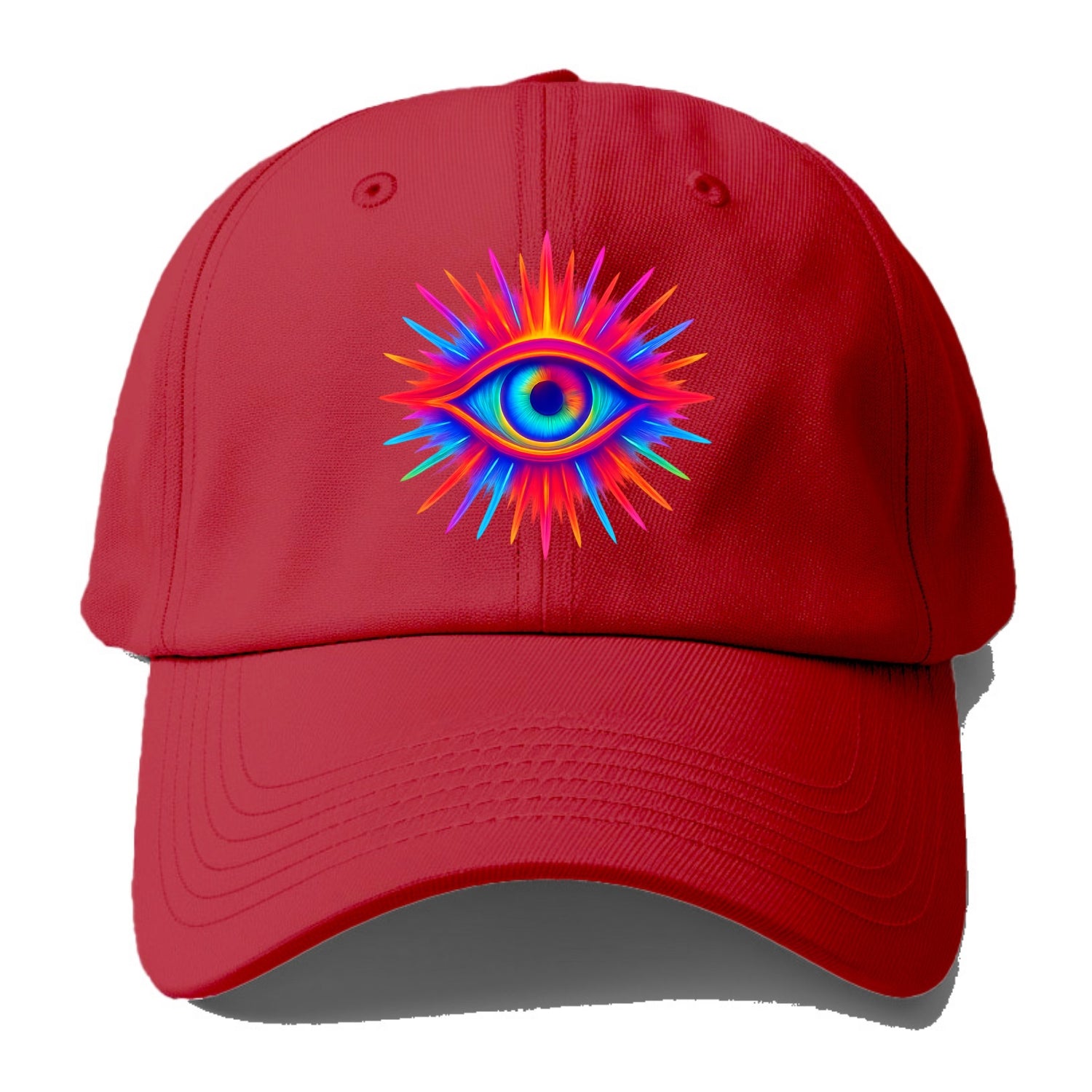 Rainbow Third Eye - Prismatic eye radiat Baseball Cap - Red
