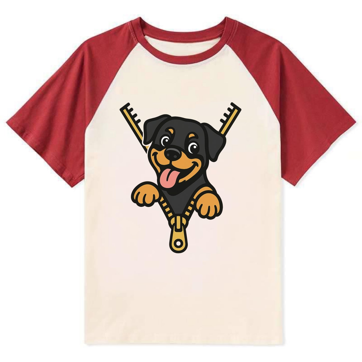 Rottweiler - Contrast Raglan T-shirt - Red