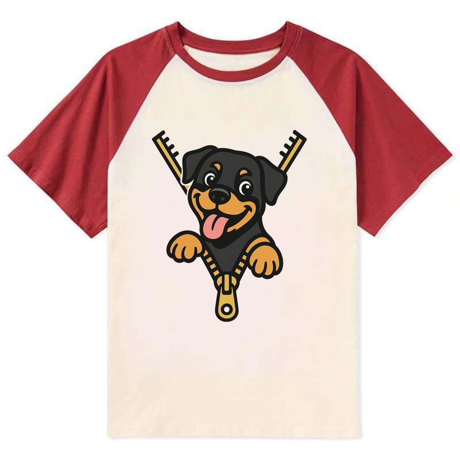 Rottweiler - Contrast Raglan T-shirt - Red