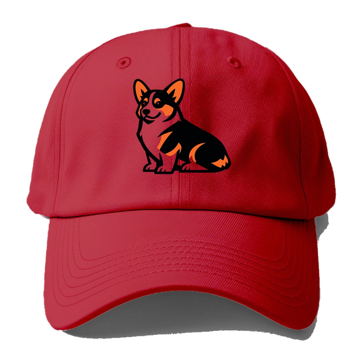 Tricolor Corgi Charm - Baseball Cap - Red