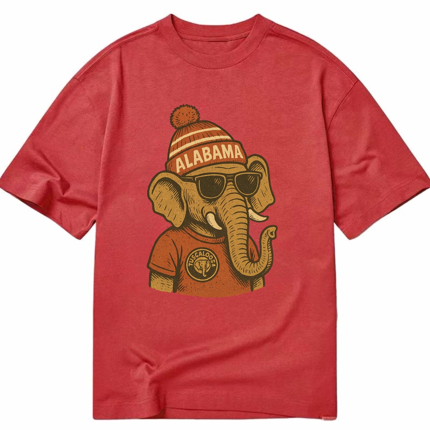 Tuscaloosa Crimson Elephant wearing Alab - Classic T-shirt - Red