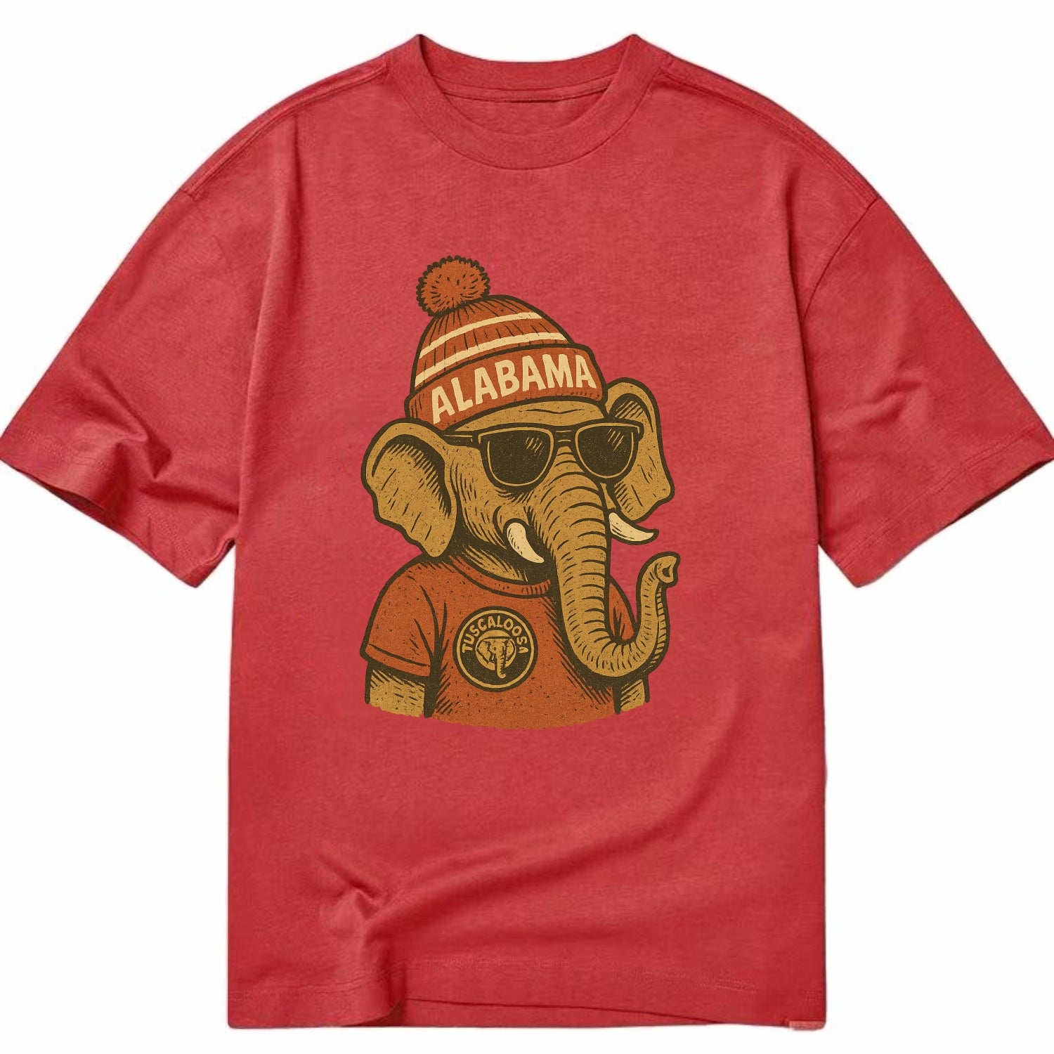 Tuscaloosa Crimson Elephant wearing Alab - Classic T-shirt - Red