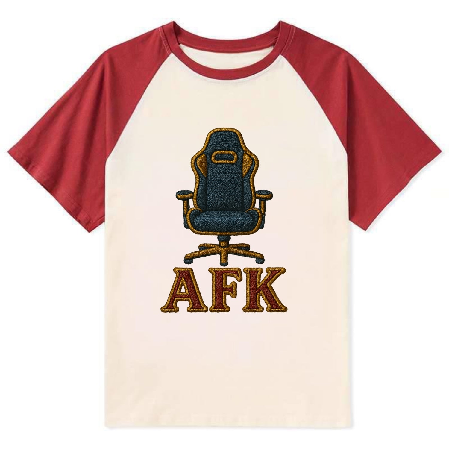 AFK   - Contrast Raglan T-shirt - Red