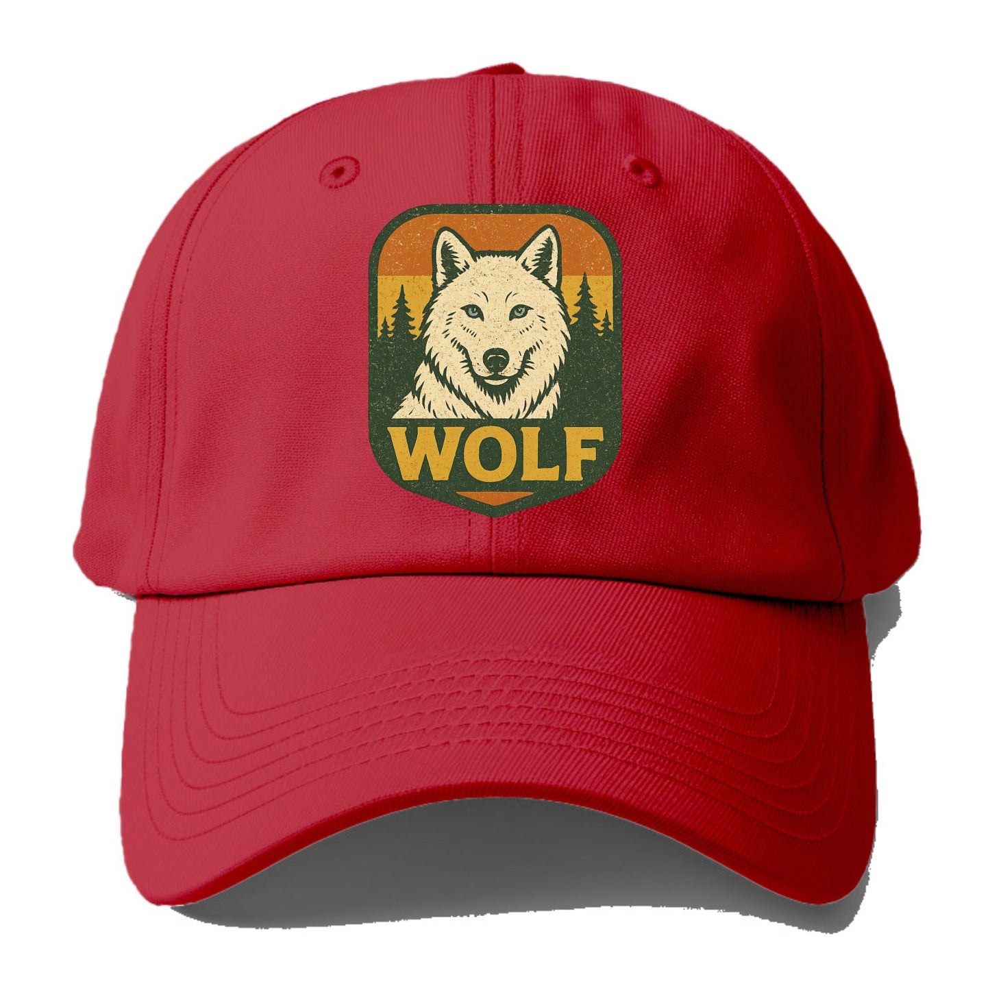 Arctic White Wolf  - Baseball Cap - Red