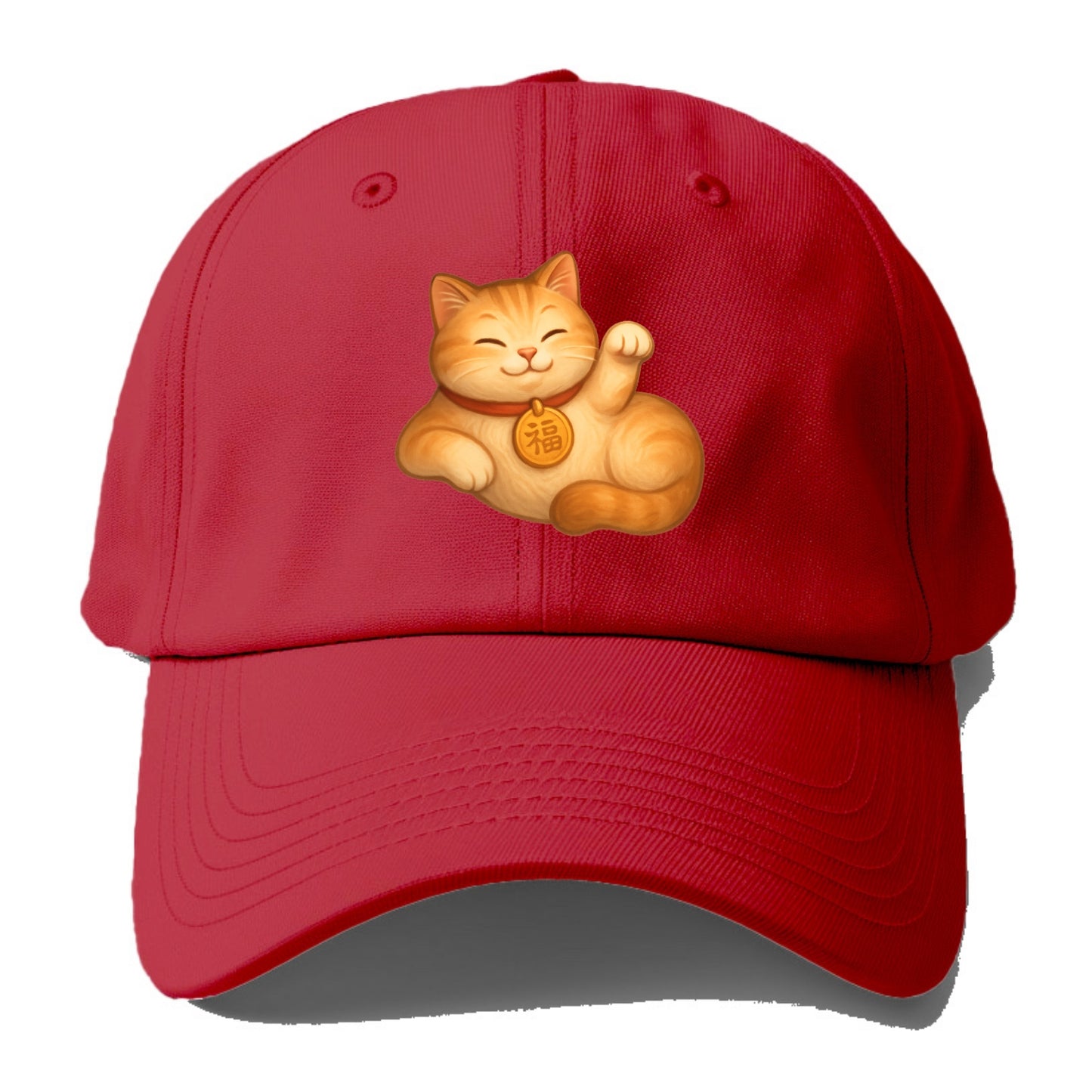 Maneki Neko Pose - Baseball Cap - Red