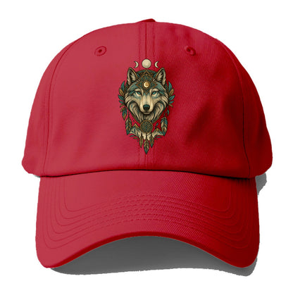 Pearl Wolf Shimmer  - Baseball Cap - Red