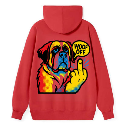 Saint Bernard with gentle giant face and droopy jowls, huge paw raised - Classic Pullover Hoodie - Red