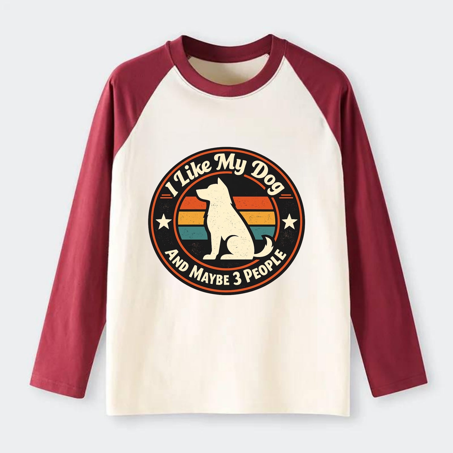 Canine Companion Crew - Raglan Long Sleeve T-Shirt - Red