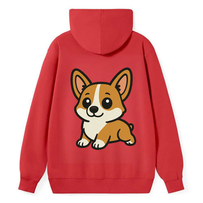 Corgi - Sploot lying position - Classic Pullover Hoodie - Red